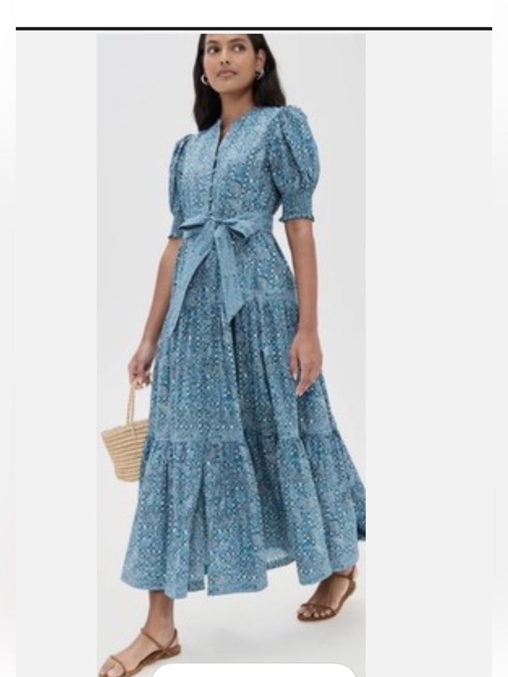 Hill House Yara Dress Navy Calico Trellis